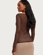 Nelly - Ruskea - Mesh Bustier Top