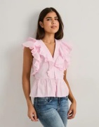 Nelly - Vaaleanpunainen - Cute Pleat Blouse