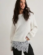 Nelly - Valkoinen - Lace Mini Skirt