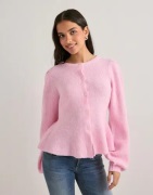 Pieces - Vaaleanpunainen - Pcsilly Ls Puff Knit Cardigan Noos