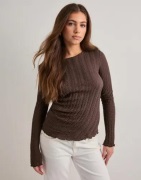 Only - Ruskea - Onlella L/S Ruching Top Jrs