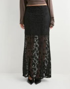 Vero Moda - Musta - Vmmeta Lace Hw Ankle Skirt Wvn Ga