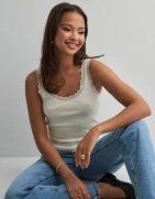 Only - Valkoinen - Onlsara Sharai Lace Tank Top Jrs No