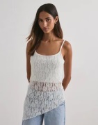 Pieces - Valkoinen - Pcariana Sl Asymmetric Lace Top D2D