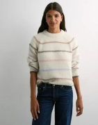 Pieces - Valkoinen - Pcnelia Ls O-Neck Knit Noos Bc