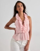 Nelly - Vaaleanpunainen - Flounce Halter Neck Top