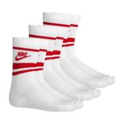 Nike Sukat NSW Crew Essential 3-pack - Valkoinen/Punainen/Punainen